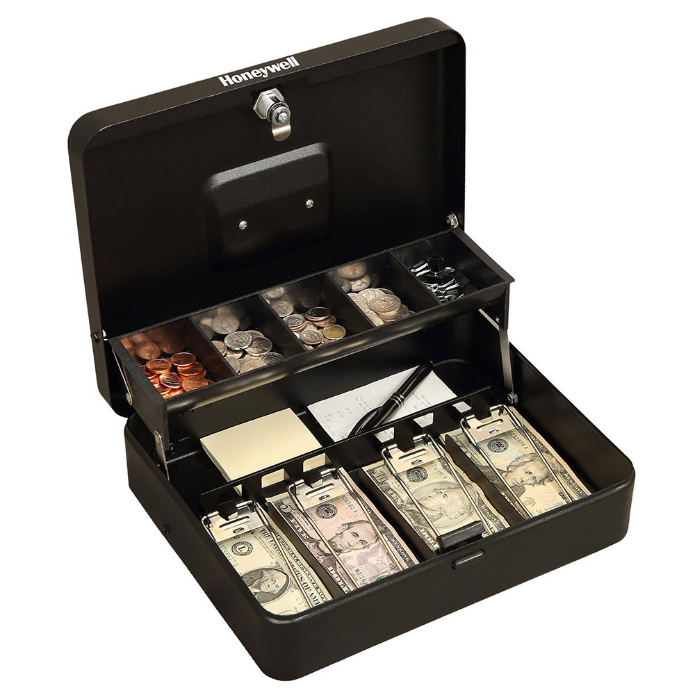 Honeywell 6213 Tiered CantiDoor Lever Cash Box (4 Bill/5 Coin Slots)