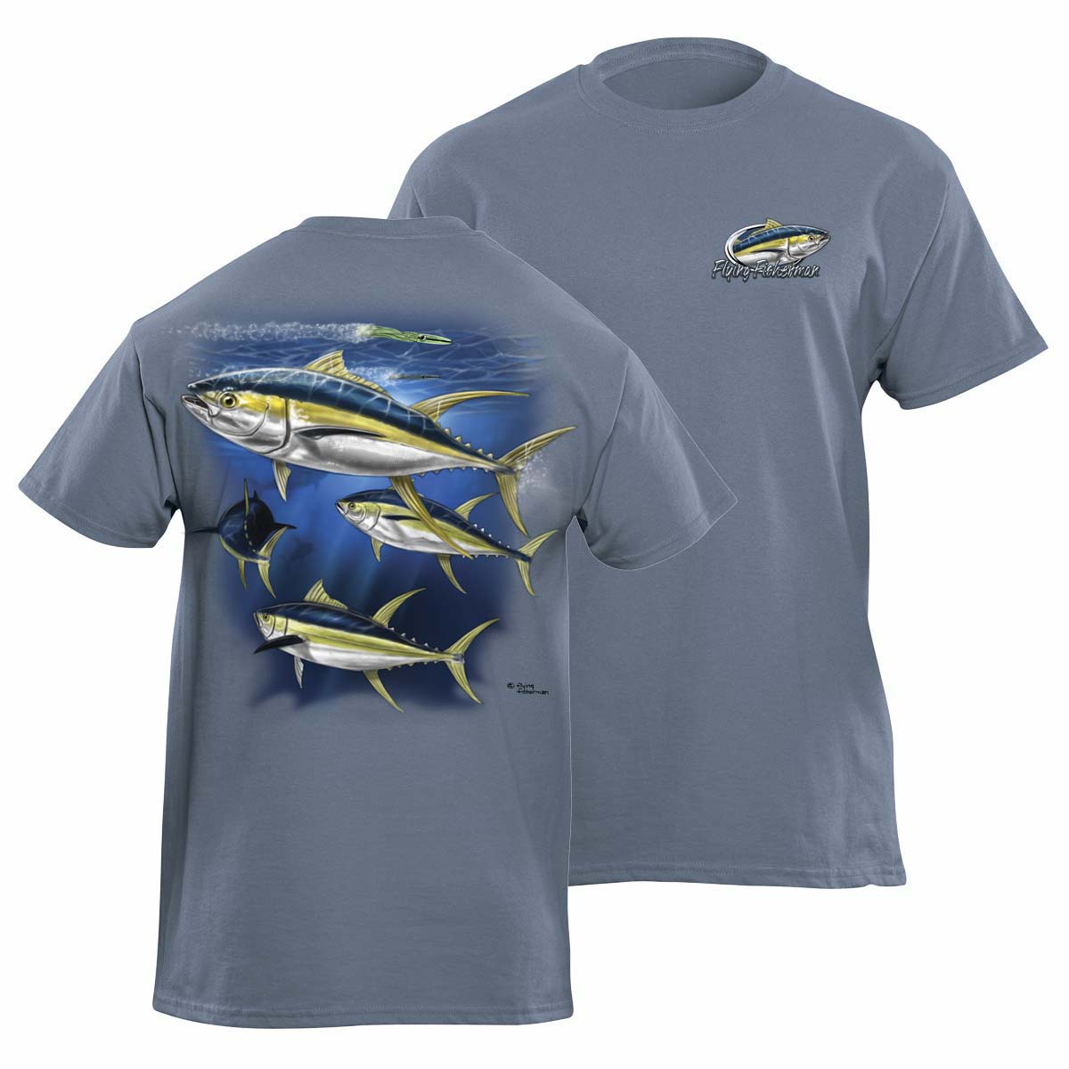 Flying Fisherman T1632Xl Yellowfin Tuna T-Shirt, Indigo Xlarge