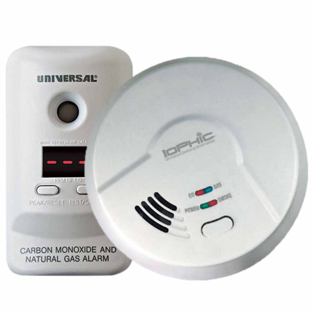 USI Hardwired Carbon Monoxide Bundle, Includes 1 CO and Gas Alarm + 1 Combo Alarm