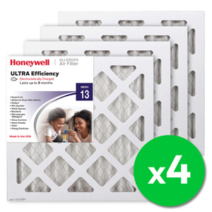 Honeywell 12x12x1 Ultra Efficiency Allergen MERV 13 Air Filter (4 Pack)