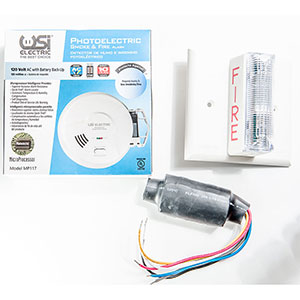 USI 120 Volt Photoelectric Smoke Alarm and Strobe Kit for Hearing Impaired, 2417
