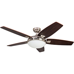 Honeywell Carmel Indoor Ceiling Fan, Brushed Nickel, 48 Inch - 50196