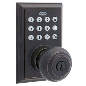 Honeywell Bluetooth Enabled Digital Door Knob Lock With Keypad, Oil Rubbed Bronze, 8832401S