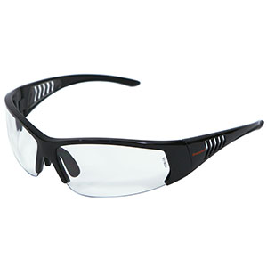Honeywell HS100 Safety Eyewear, Gloss Black Frame, Clear Lens, Scratch-Resistant Hardcoat Lens Coating - RWS-51064