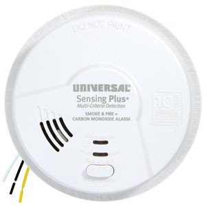Universal Security Instruments Sensing Plus Multi Criteria Hardwired Smoke & Carbon Monoxide Alarm With 10 Year Sealed Battery Backup (AMIC1510SC)