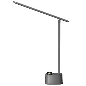 Honeywell Adjustable LED Table Lamp with USB Charger and Eye Protection, Gray