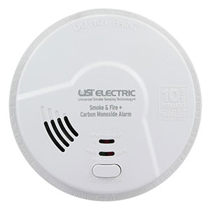 USI 3-in-1 Hardwired Smoke, Fire & Carbon Monoxide Smart Alarm with 10 Year Tamper-Proof Sealed Battery (MIC1509S)