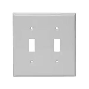USI Electric 2 Gang Wall Plate Standard Size Toggle Switch, White - P8537WH